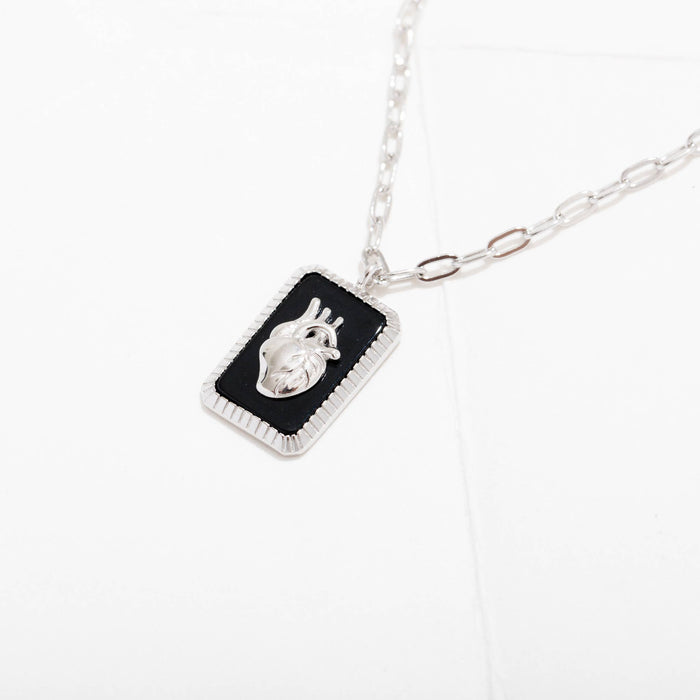Anatomical Heart Pendant Necklace - Gold or Sterling Plate