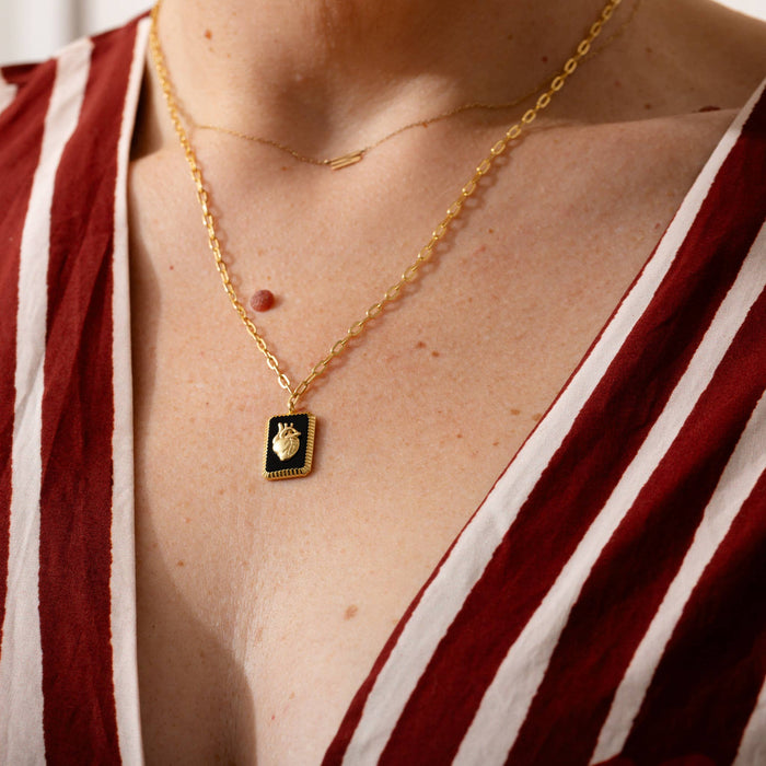 Anatomical Heart Pendant Necklace - Gold or Sterling Plate