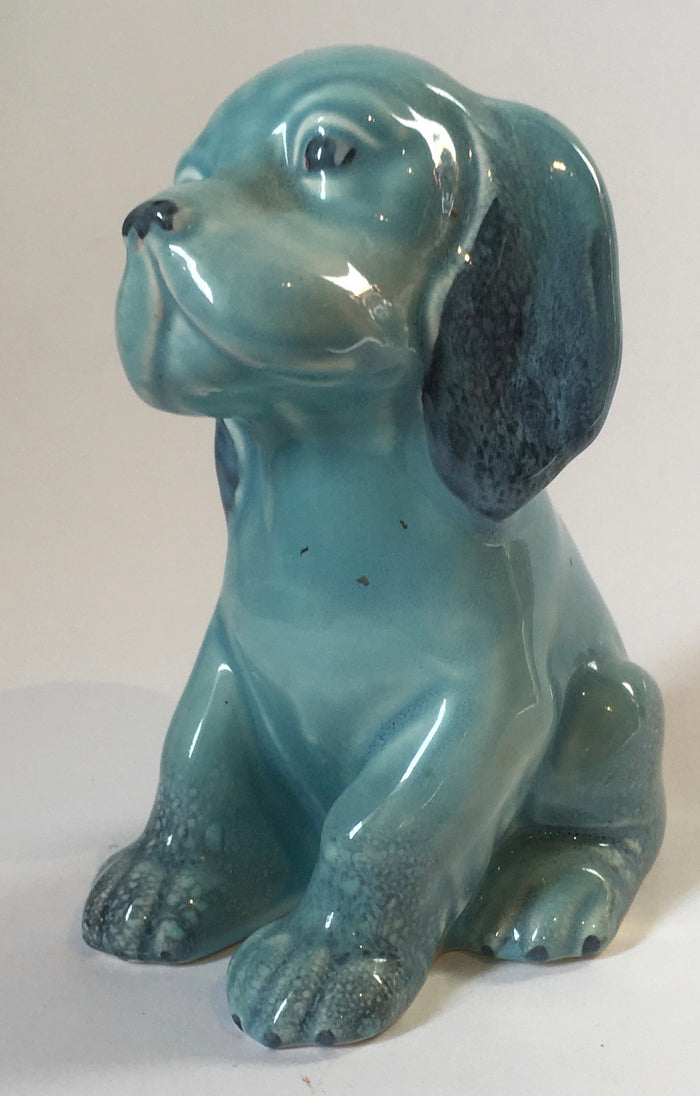 Beswick England Dog figure model 454 turquoise glaze Seated puppy