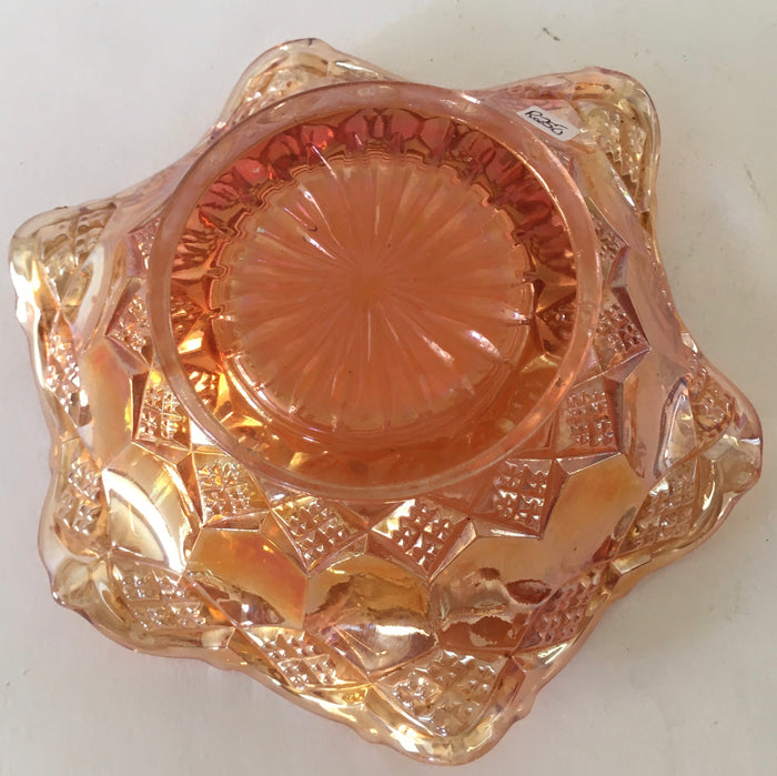 Carnival Glass bowl / sweet dish- moulded art glass c.1900