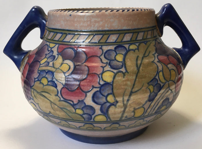 Charlotte Rhead Tubelined hand painted "Byzantine" Two Handle Vase Art Deco Rare pattern