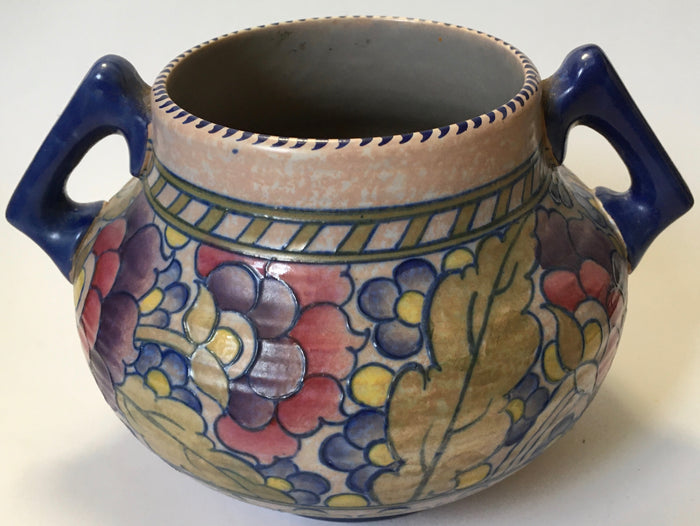 Charlotte Rhead Tubelined hand painted "Byzantine" Two Handle Vase Art Deco Rare pattern