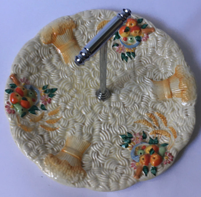 Clarice Cliff Celtic Harvest cake / snack stand hand painted Newport Pottery England