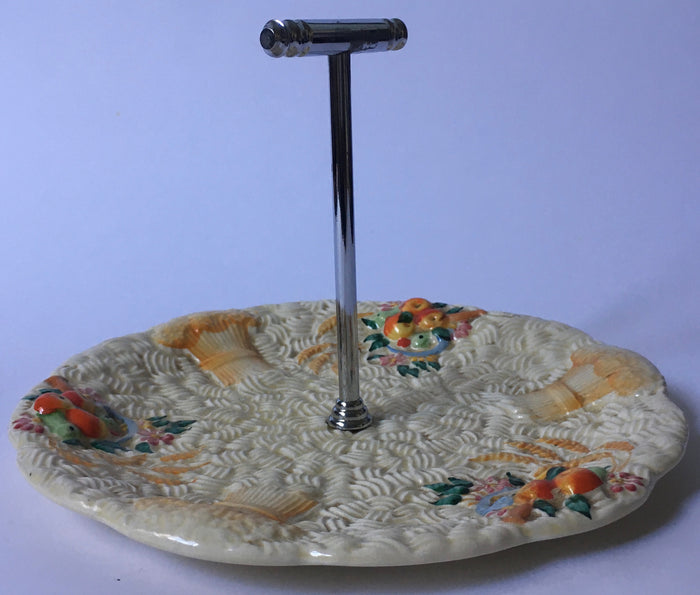 Clarice Cliff Celtic Harvest cake / snack stand hand painted Newport Pottery England