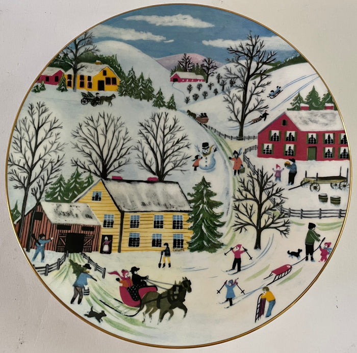 Crown Staffordshire POTTERY "THE FOUR SEASONS" WINTER wall plate