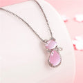 Crystal Bow Lovely Cat Necklaces Pendants Fashion Jewelry