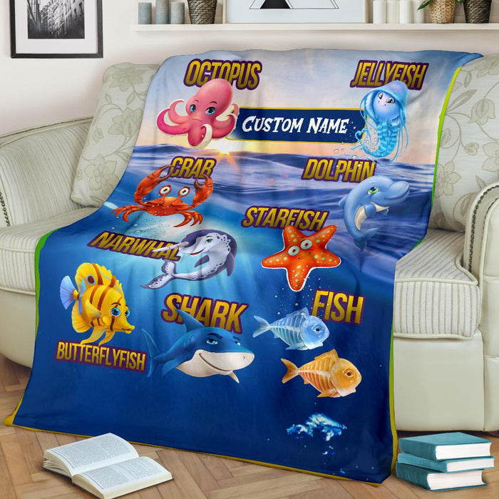 Custom Education Blanket I01 - Sea Animals
