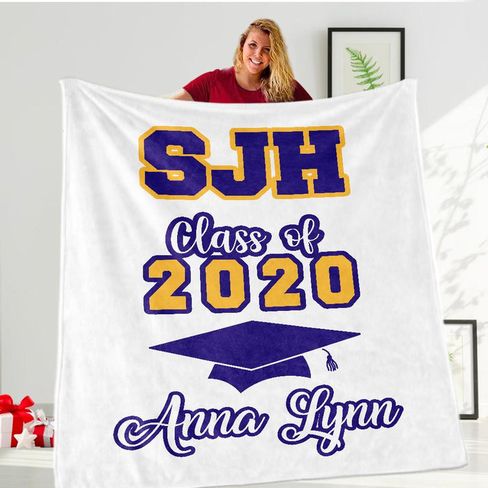 Custom Graduation Fleece Blankets I03