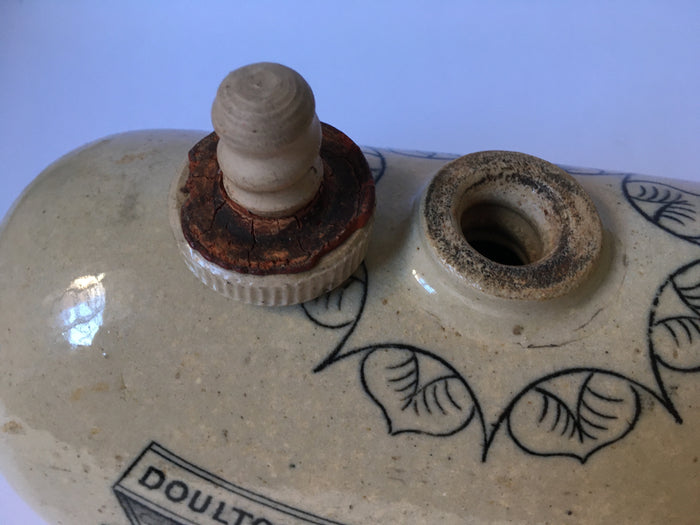 Doulton Lambeth Doulton's Improved foot warmer Saltglaze stoneware c.1890 Antique