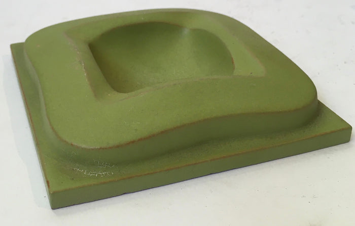 Kalahari Pottery (South African) Ceramic tile / ashtray -  Studio Art Pottery - pale green