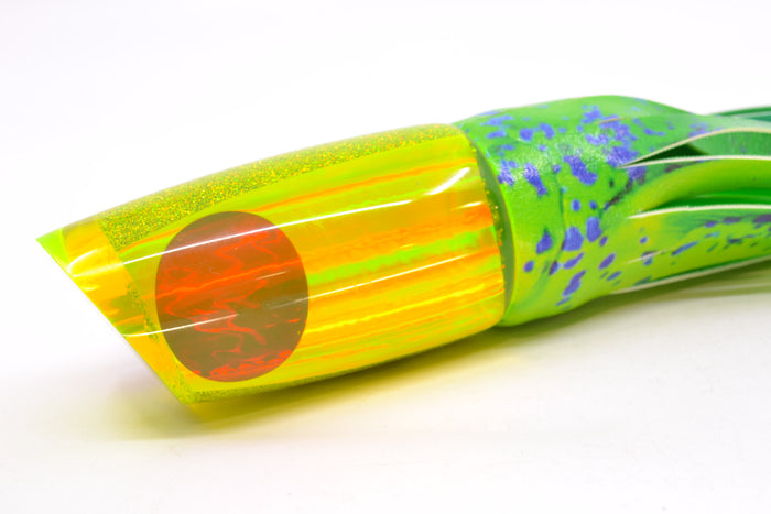 Koya Lures Chartreuse Rainbow Red Eyes Medium Poi Dog 14" 10oz ALV Vinyl Mahi