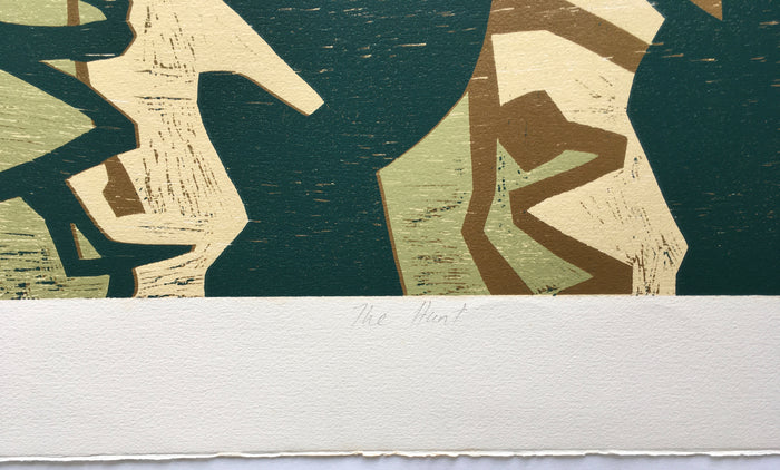 Mark Lawrence Dixon (b.1957) Abstract print "THE HUNT" A/P 2 dated 90 (South African Artist)