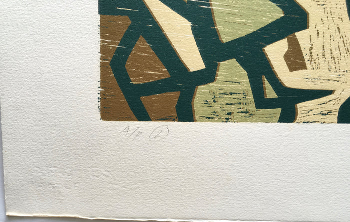 Mark Lawrence Dixon (b.1957) Abstract print "THE HUNT" A/P 2 dated 90 (South African Artist)
