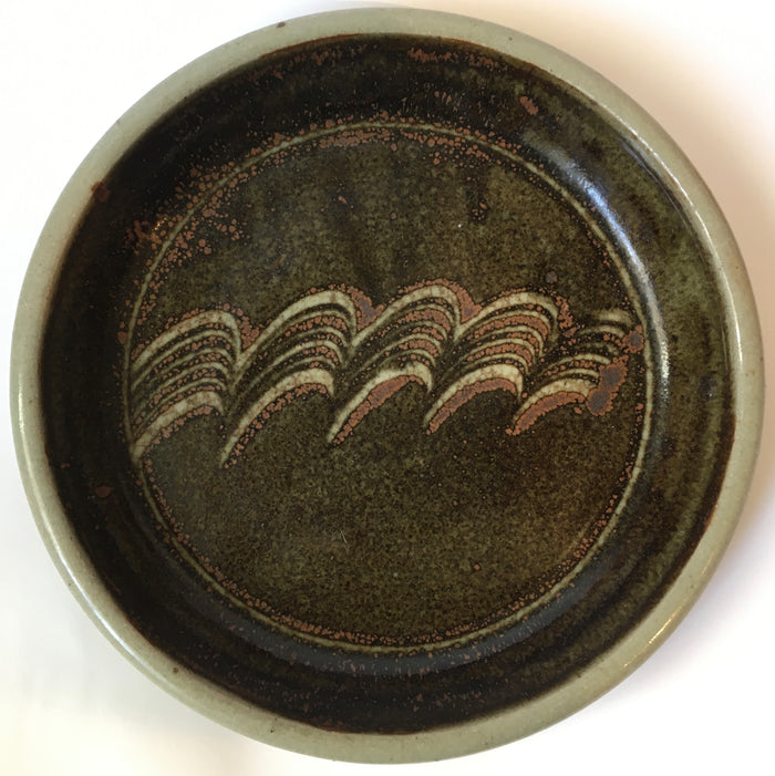 Neville Burde (b.1950) (South African) Anglo Oriental shallow Ceramic bowl Studio Art Pottery