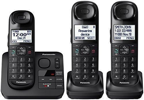 Panasonic Black Cordless Telephone with 3 Handsets and Answering Machine KX-TG3683B
