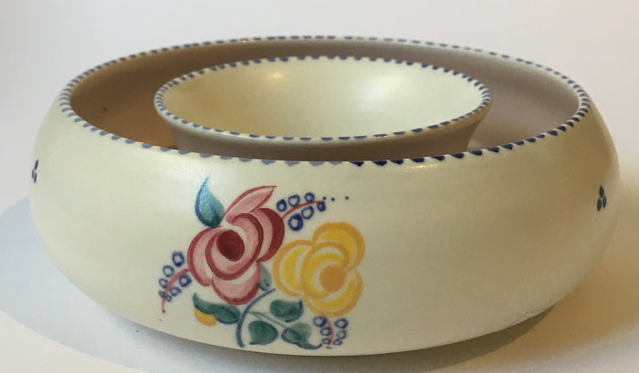 Poole Pottery shape 186 posy vase #1 Traditional Flowers Pattern Hand Painted