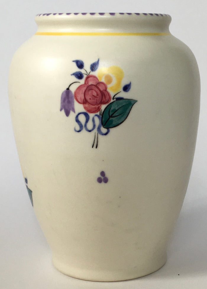 Poole Pottery shape 198 vase Traditional Flowers Pattern Hand Painted / Decorated