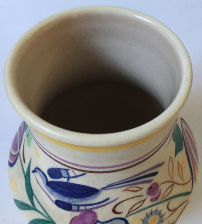 Poole Pottery Vase Shape 112 Traditional Pattern Hand Painted Birds & Flowers