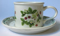 Portmeirion Pottery Summer Strawberries Dishwasher proof inglaze Decoration Cup & Saucer