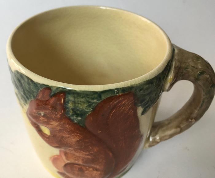 Rare Royal Doulton Squirrel children nursery ware mug D 5407 c. 1940 Hand painted relief