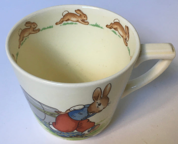 Royal Doulton Bunnykins - HW 14 Pressing Trousers HW 14R Top hat - Casino Cup - Signed BARBARA VERNON
