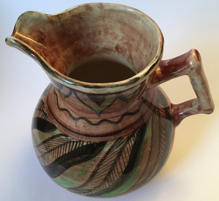 Shorter & Son MABEL LEIGH 'Anglo Afrik' Jug Hand Painted Art deco Clarice Cliff shape