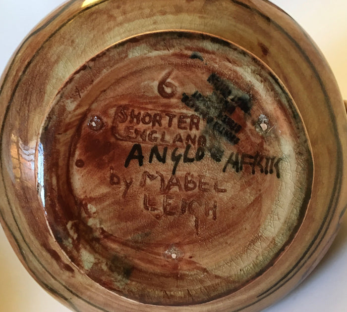 Shorter & Son MABEL LEIGH 'Anglo Afrik' Jug Hand Painted Art deco Clarice Cliff shape