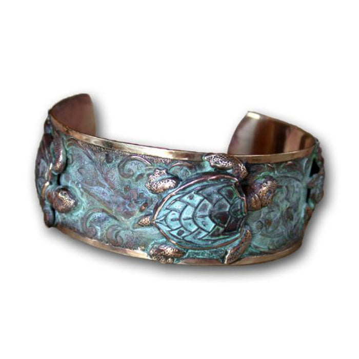 Solid Brass Sea Turtle Cuff Bracelet