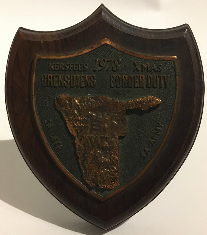 South African S.W.A South West Africa - Army Border Duty Christmas Xmas Kersfees 1978 SA Leer / Army SA Military Plaque