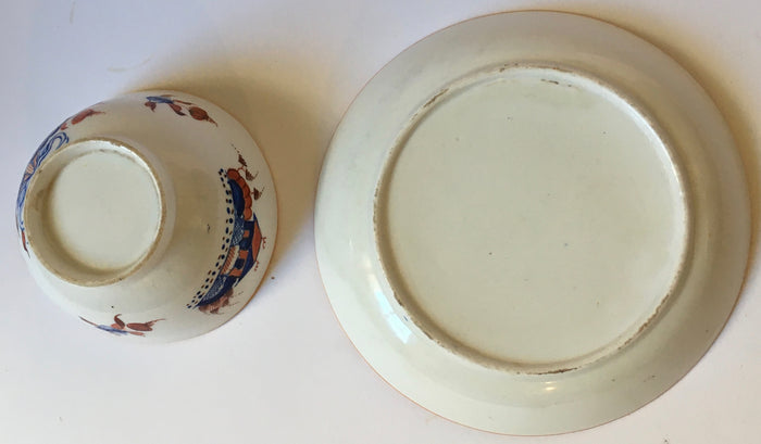 Spode 'Doll House' Pattern 488 Teabowl & Saucer early 19th century porcelain Hand Painted