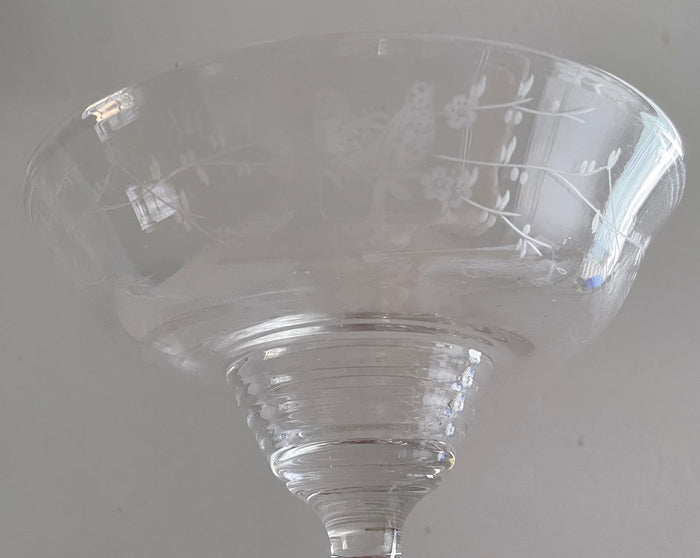 Stuart Crystal sweet stand 17.5cm tall - Etched birds - perfect