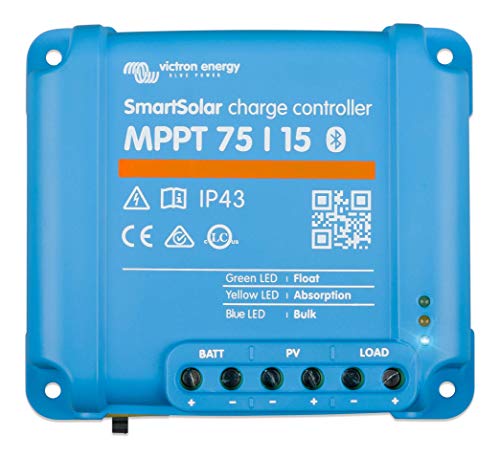 Victron SmartSolar Charge Controller with Built-in Bluetooth  MPPT 75/15  75 Volts, 15 Amps