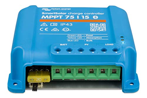 Victron SmartSolar Charge Controller with Built-in Bluetooth  MPPT 75/15  75 Volts, 15 Amps
